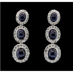 14KT White Gold 20.14ctw Sapphire and Diamond Earrings