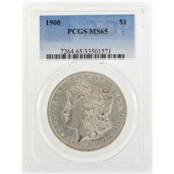 1900 $1 Morgan Silver Dollar Coin PCGS MS65