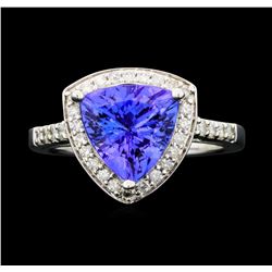 14KT White Gold 3.09ctw Tanzanite and Diamond Ring