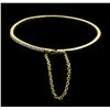 Image 1 : 14KT Yellow Gold 1.00ctw Diamond Bangle Bracelet with Safety Chain