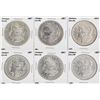 Image 1 : Set of (6) 1887 $1 Morgan Silver Dollar Coins UNC