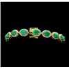 Image 3 : SILVER 12.22ctw Emerald and Diamond Bracelet