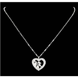 14KT White Gold 0.55ctw Diamond Pendant with Chain