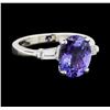 Image 2 : 14KT White Gold 3.45ct Tanzanite and Diamond Ring