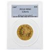 Image 1 : 1907 $10 Liberty Head Eagle Gold Coin PCGS MS61