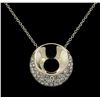 Image 1 : 14KT White Gold 0.50ctw Diamond Pendant with Chain