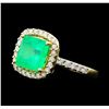 Image 2 : 14KT Yellow Gold 2.80ct Emerald and Diamond Ring