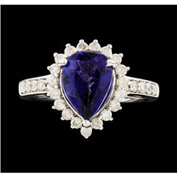 14KT White Gold 2.25ct Tanzanite and Diamond Ring