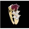 Image 4 : 14KT Two Tone Gold 1.85ct Ruby and Diamond Ring