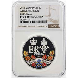 2015 Canada $20 Historic Reign Colorized Silver Coin NGC PF70 Ultra Cameo