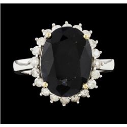 14KT White Gold 8.18ct Sapphire and Diamond Ring