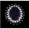 Image 2 : 14KT White Gold 12.83ctw Sapphire and Diamond Ring