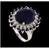 Image 4 : 14KT White Gold 12.83ctw Sapphire and Diamond Ring