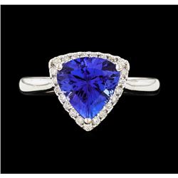 14KT White Gold 2.08ctw Tanzanite and Diamond Earrings