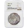 Image 1 : 1889 $1 Morgan Silver Dollar Coin w/ Nice Toning NGC MS64