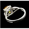 Image 3 : Platinum 2.37ct Yellow Sapphire and Diamond Ring