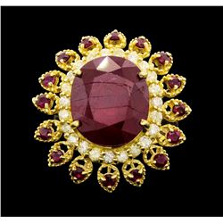 14KT Yellow Gold 15.78ctw Ruby and Diamond Ring