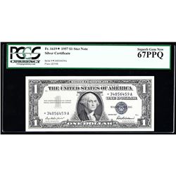 1957 $1 Silver Certificate STAR Note PCGS Superb Gem New 67PPQ
