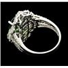 Image 3 : 18KT White Gold 6.32ct Green Sapphire and Diamond Ring