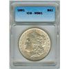 Image 1 : 1891 MORGAN SILVER DOLLAR  ICG MS61