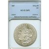 Image 1 : 1887 MORGAN SILVER DOLLAR  NNC MS65 DEEP MIRROR PROOF LIKE