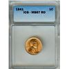 Image 1 : 1941 LINCOLN WHEAT CENT ICG MS-67 RED SCARCE THIS NICE!