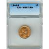 Image 1 : 1946-S LINCOLN WHEAT CENT ICG MS-67 RED RARE THIS NICE!