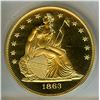 Image 3 : 1863 (2004) TRANSITIONAL GOLDEN ALLOY PATTERN DOLLAR  ICG PR67 LIMITED EDITION!