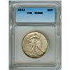 Image 1 : 1943 WALKING LIBERTY SILVER 50 CENTS  ICG MS65