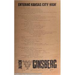 Allen Ginsberg - Music Memorabilia Poster, "Entering Kansas City High" Signed (T