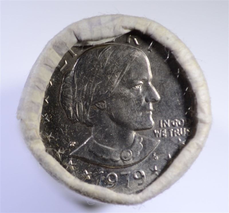 ORIGINAL ROLL UNC SUSAN B ANTHONY DOLLARS 1979 BANK WRAPPED with ONE