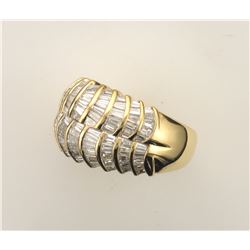 18K Yellow Gold Ladies Diamond Ring
