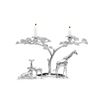 Image 1 : Enchanting Giraffe and Acacia Candelabra in Solid Sterling Silver by Patrick Mavros