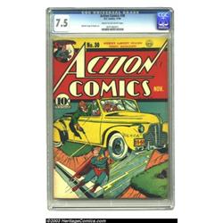 Action Comics #30 (DC, 1940) CGC VF- 7.5 Cream to off-white pages