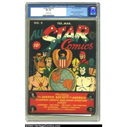 All Star Comics #9 (DC, 1942) CGC VF+ 8.5 Off-white pages. J