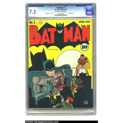 Batman #5 (DC, 1941) CGC VF- 7.5 Off-white to white pages