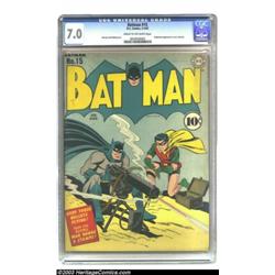 Batman #15 (DC, 1943) CGC FN/VF 7.0 Cream to off-white pages