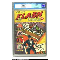 Flash Comics #5 Rockford pedigree (DC, 1940) CGC VF/NM 9.0 Cream to off-white pages
