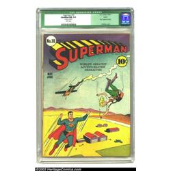 Superman #10 Larson pedigree (DC, 1941) CGC Qualified NM 9.4 White pages