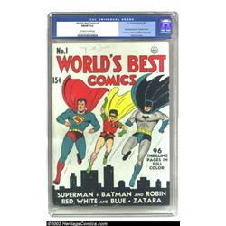 World's Best Comics #1 (DC, 1941) CGC FN/VF 7.0 Off-white to white pages
