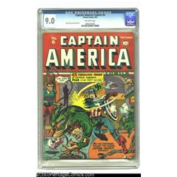 Captain America Comics #6 (Timely, 1941) CGC VF/NM 9.0 Off-white pages