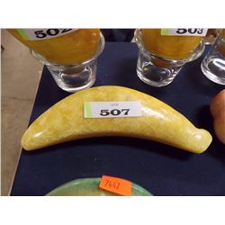 POLISHED CARVED ALABASTER STONE FRUIT / VEGIES - BANANA