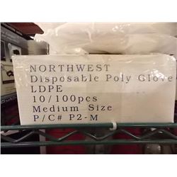 NEW BOX OF DISPLOSABLE POLY GOLVES