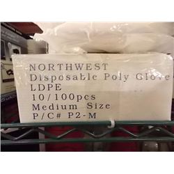 NEW BOX OF DISPLOSABLE POLY GOLVES