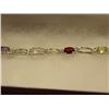 Image 2 : BRACELET - MULTI-GEMSTNE & DIAMOND IN STERLING SILVER WITH SCALLOP BOX DESIGNED LINKS  - INCLUDES CE