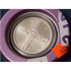 INVESTOR ROUND - .999 FINE SILVER - 1 oz - ART ROUND  (JESUS ON THE CROSS MOTIF) - DOUBLE SIDED DESI