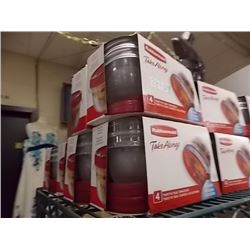 NEW RUBBERMAID TAKE ALONG CONTAINERS - 6 PKS OF 4 X 1.5 CUP CONTAINERS
