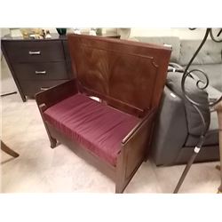 VINTAGE TALL BACK HALL BENCH