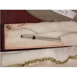 COLLECTABLE - WHISTLE - SILVER TONE WITH 925 CHAIN