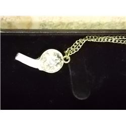 COLLECTABLE - WHISTLE - HAND PAINTED BRASS ON CHAIN